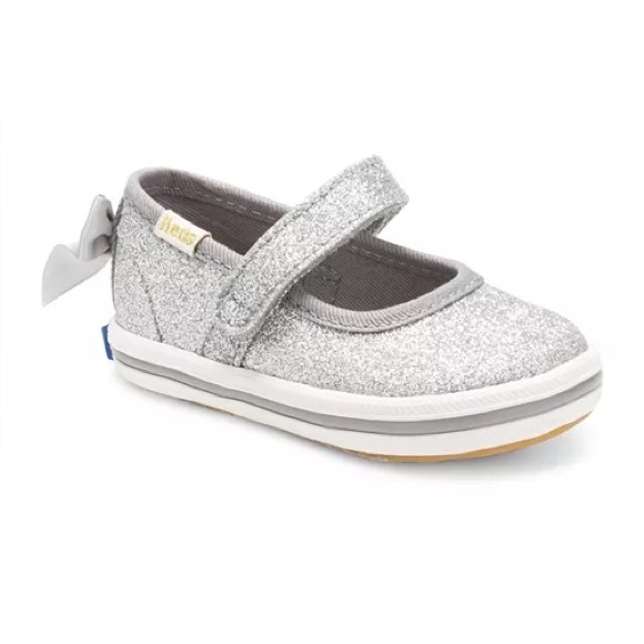 Keds Kate Spade New York Kids Sloan Silver Size 2 Months EUC - Picture 1 of 10